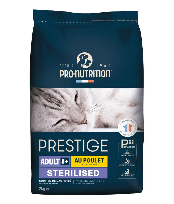 Pro nutrition Prestige Cat Adult 8+ Sterilised Chicken 2Kg 