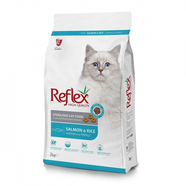 [8698995028844] Reflex Sterilised Cat Food Salmon And Rice Dry Cat Food Bag 2kg