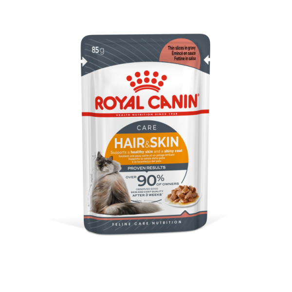 [RO310520] Royal Canin Feline Care Nutrition Hair & Skin Gravy (Wet Food - Pouches) 12 x 85 g