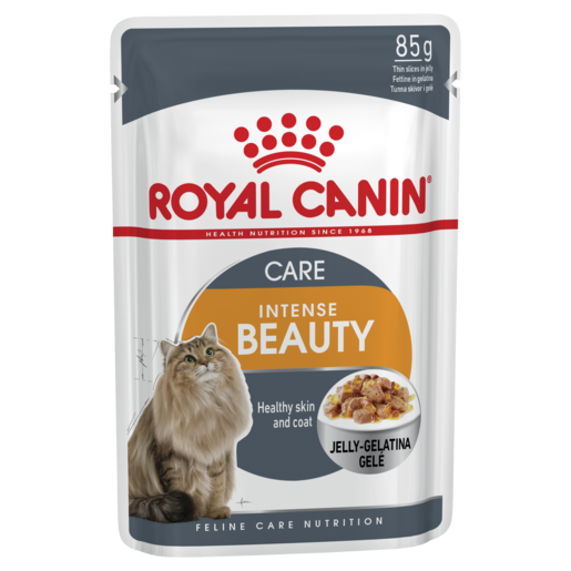 Royal Canin Feline Care Nutrition Intense Beauty Jelly Coat Health Wet Cat Food Pouch 12x85g