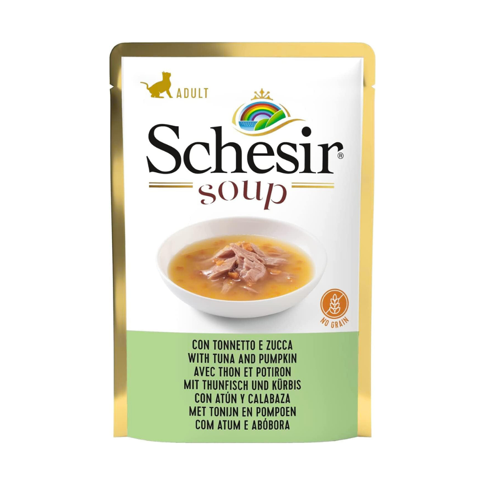 Schesir Cat Wet Soup-With Wild Tuna and Pumpkin 85g - Delicious & Hydrating