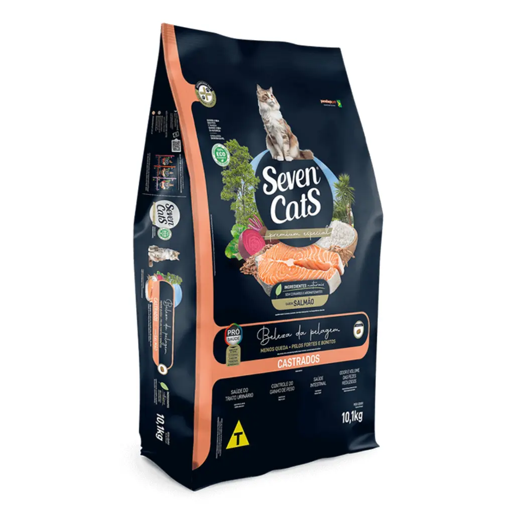 [SCT2403] Seven Cats-Cat Food For Sterilized Salmon Dry Cat Food Bag 10kg + 100g