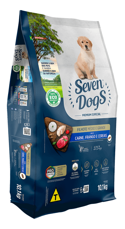 Seven Dogs Dog Food For Puppies - Small And Mini Breeds-Beef,Chicken & Cereals 10 kg+100g  