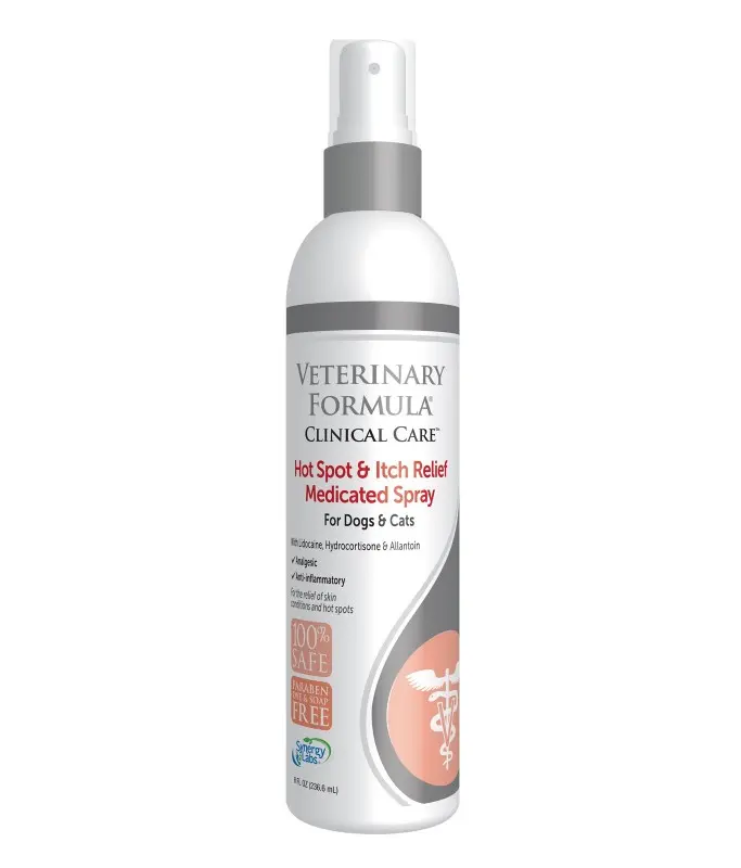 Synergy Labs Veterinary Formula Clinical Care Hot Spot & Itch Relief Medicated Spray 236ml For Dogs & CatsVolume: 236ml
