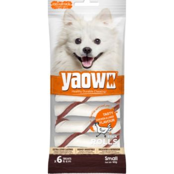 [YW05635] Yaowo 3 Stick Rolls Small 6cm x 6pcs (60g) - Chicken & Liver Flavour