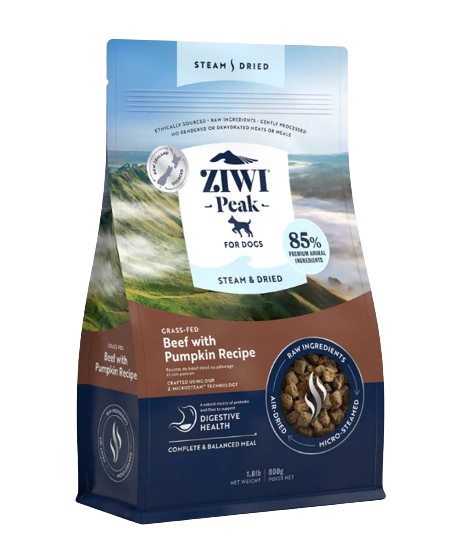 ZIWI Peak Steam & Dried Grass-Fed Beef with Pumpkin Recipe Dry Dog Food  