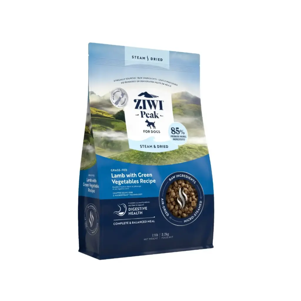 ZIWI Peak Steam & Dried Grass-Fed Lamb with Green Vegetables Recipe Dry Dog Food 800G