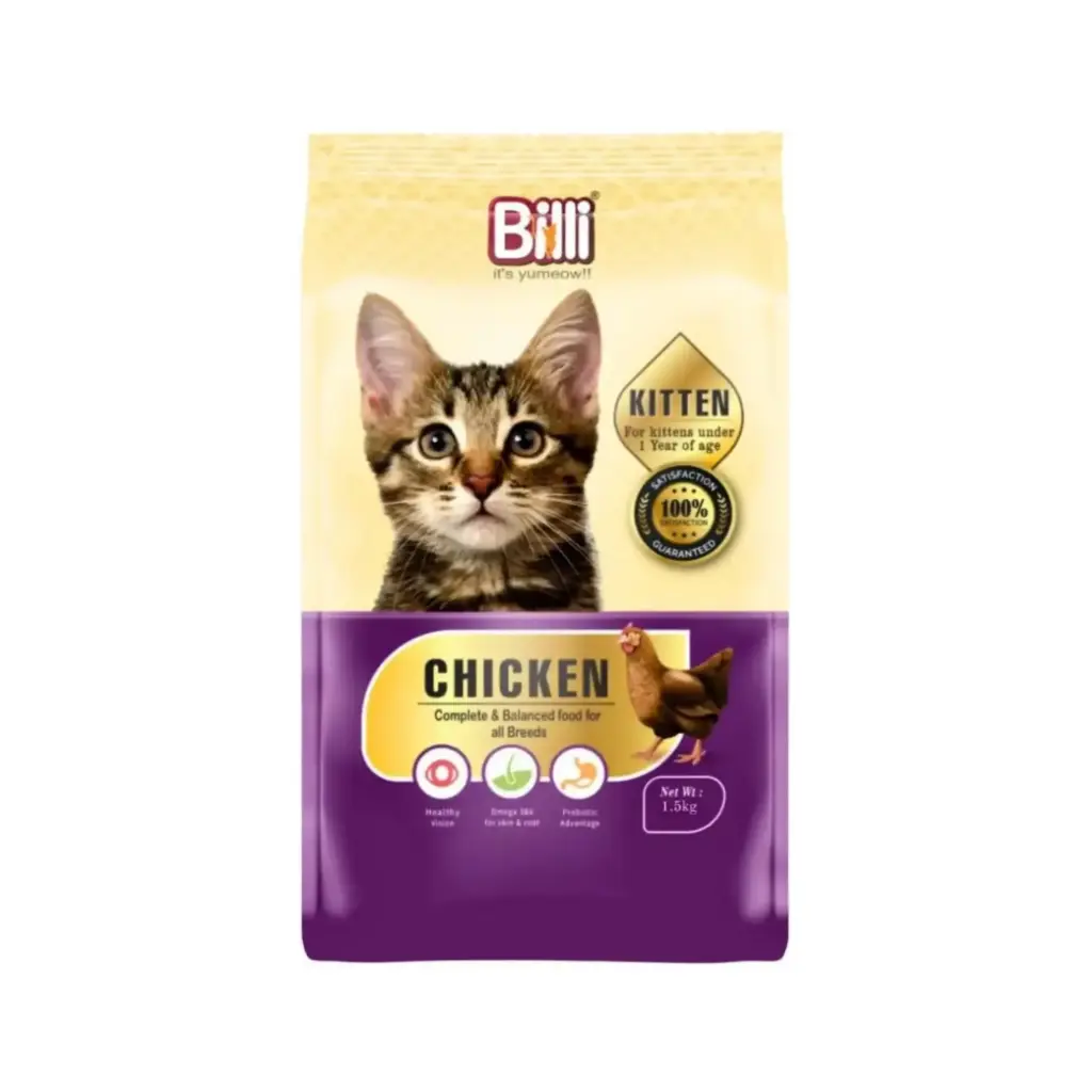 [5511027] Billi Real Chicken Kitten Dry Cat Food - 1.5kg