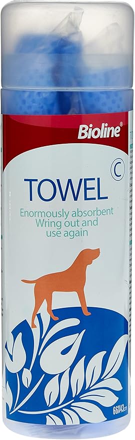 Bioline Pet Bath Towel - Highly Absorbent PVA, 66x43cm
