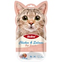 Bioline Cat Treats Chicken & Salmon Flavor High-Quality Tuna & Salmon Pulp Easily Digestible Cat Treat Pouch 5x15g