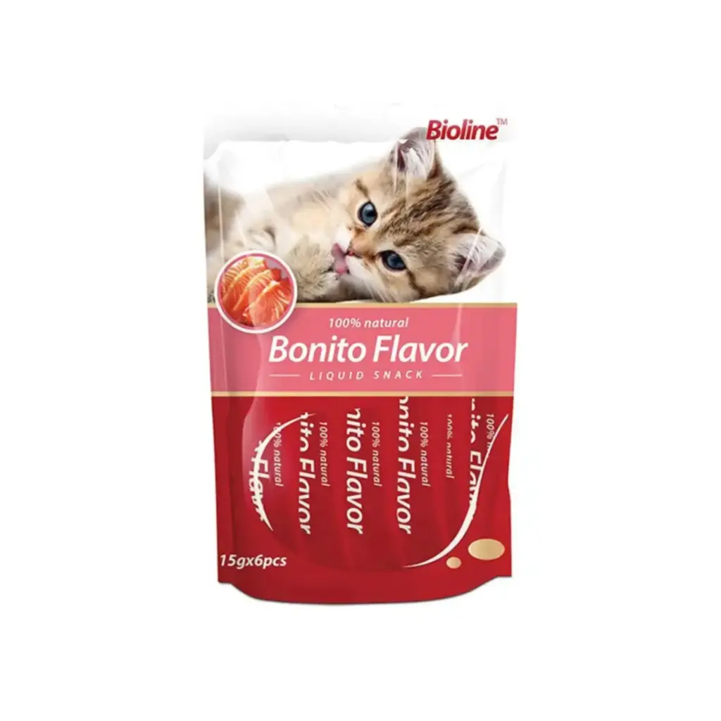 Bioline Bonito Liquid Cat Treats 90g - Immune & Brain Health Support