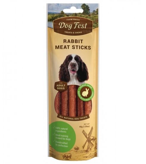 Dog Fest Rabbit Meat Sticks For Adult Dogs - 45g (1.59oz)Weight: 45g