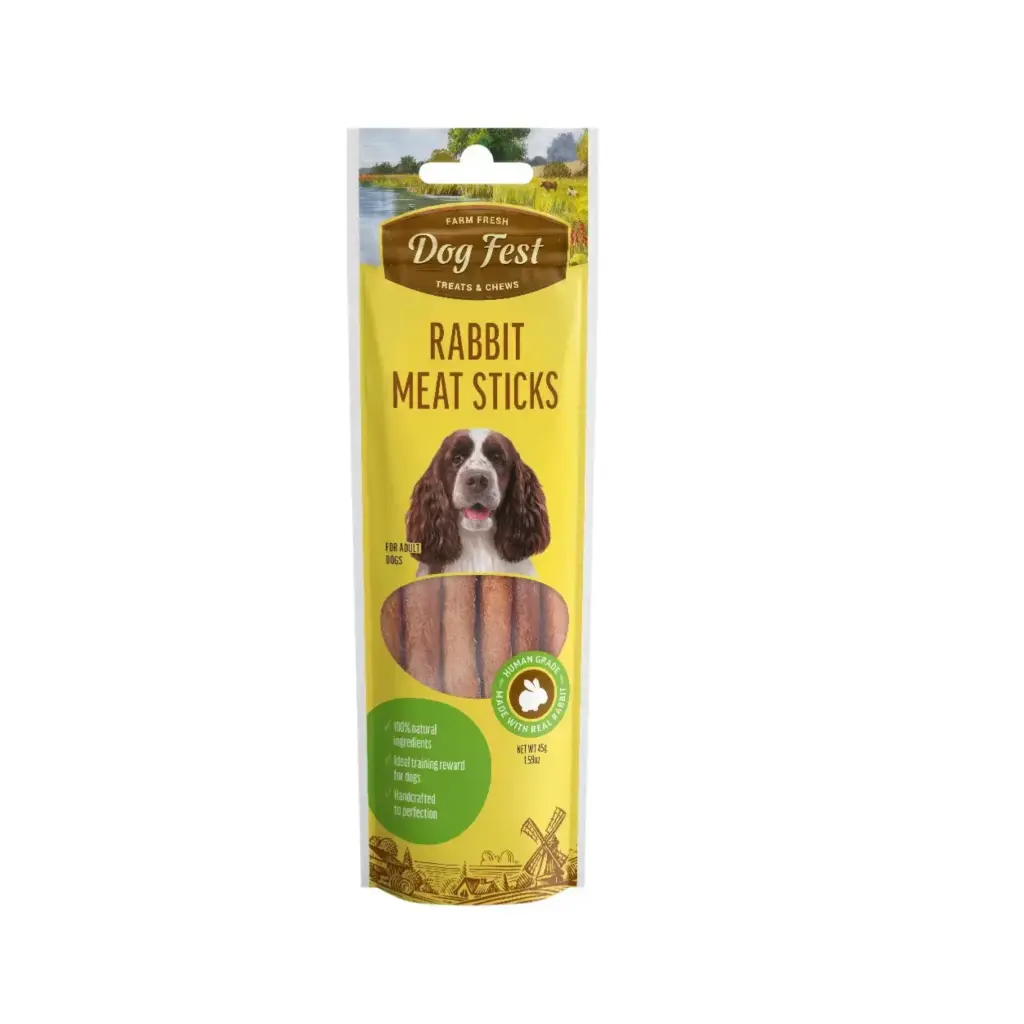 [79711304] Dog Fest Rabbit Meat Sticks Savory Adult Dog Treats - 45g