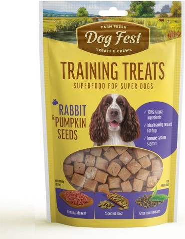 Dog Fest Training Treats Rabbit & Pumpkin Seeds 90gWeight: 90g