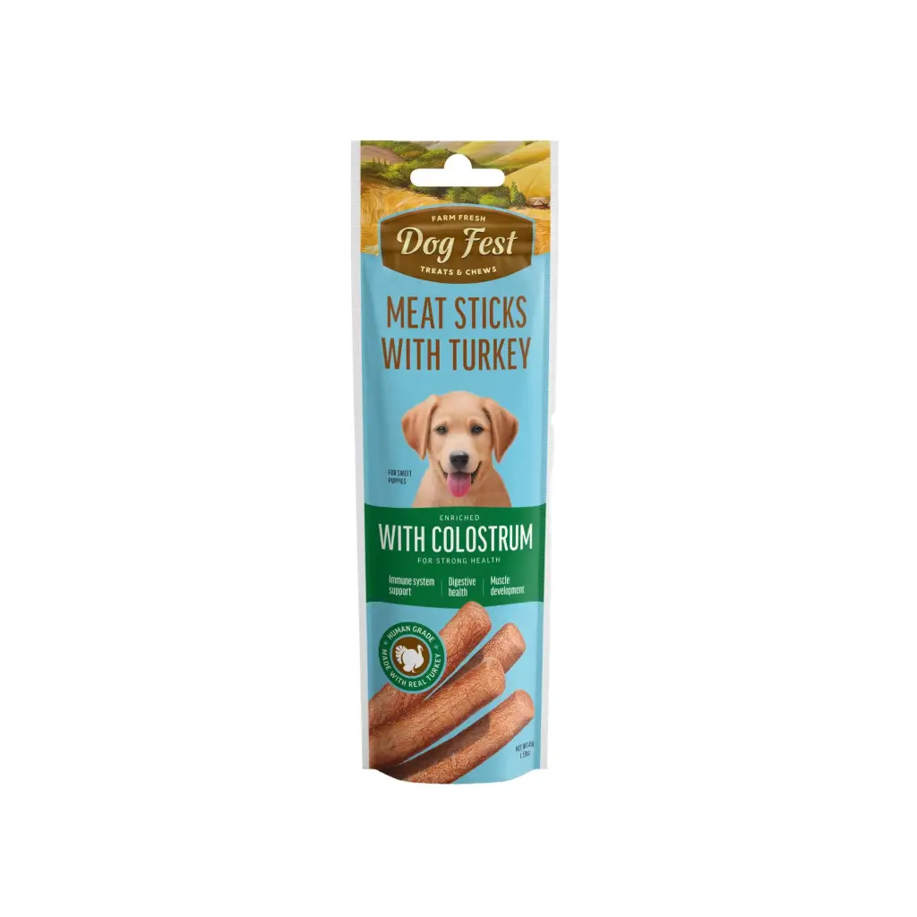 [79211382] Dog Fest Turkey Stick with Colostrum Immune Support Dog Treat - 45g