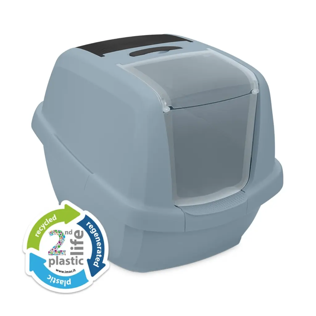 [IM44050R] Imac – Maddy 2nd Life-Hooded Cat Toilet-Blue (65×47.5×47.5cm)