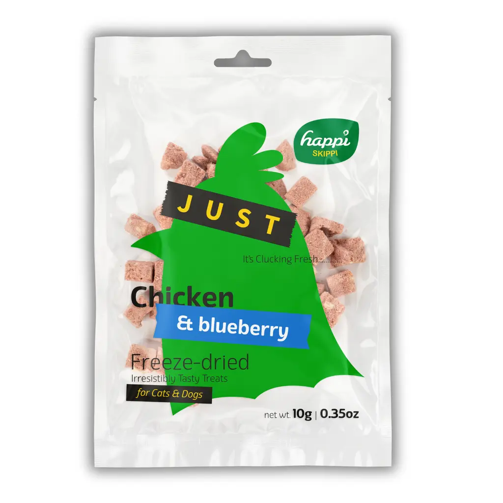[H5031] Happi Skippi Just Freeze-Dried Treat Chicken & Blueberry for Cats and Dogs 10g