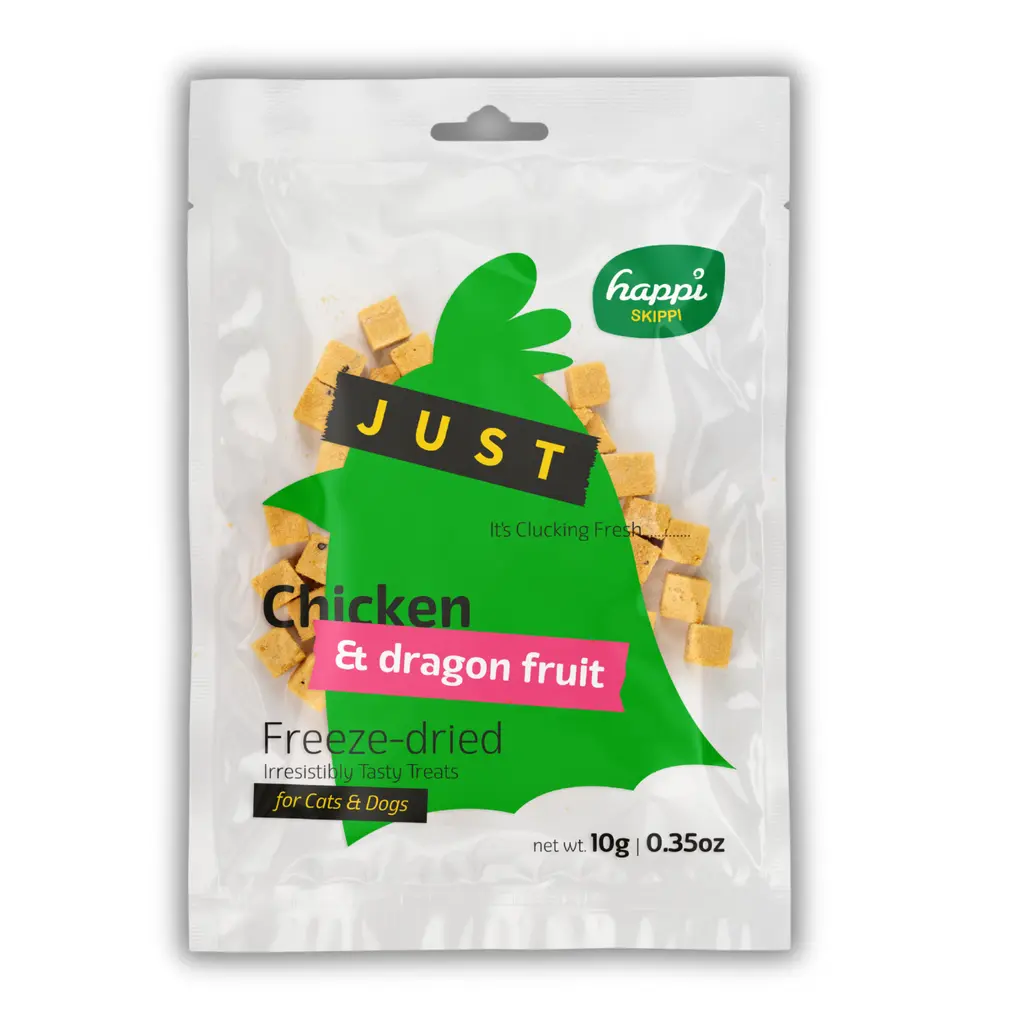 HappiSkippiJustFreeze-DriedTreatChicken&DragonFruitforCatsandDogs10g