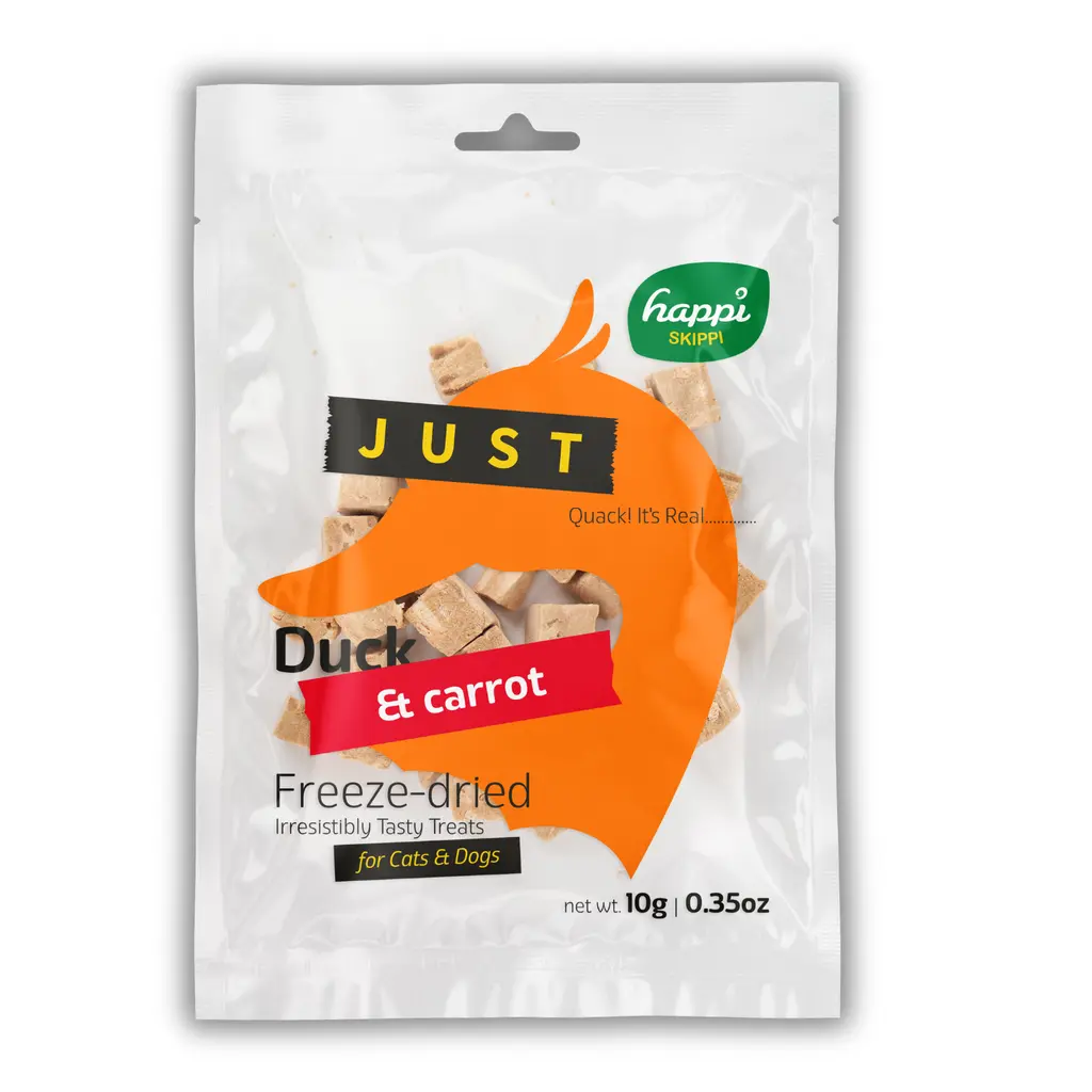 Happi Skippi Just Freeze-Dried Treat Duck&Carrot for Cats and Dogs 10g