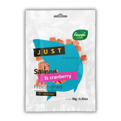 [H5101] Happi Skippi Just Freeze-Dried Treat Salmon & Cranberry for Cats and Dogs 10g