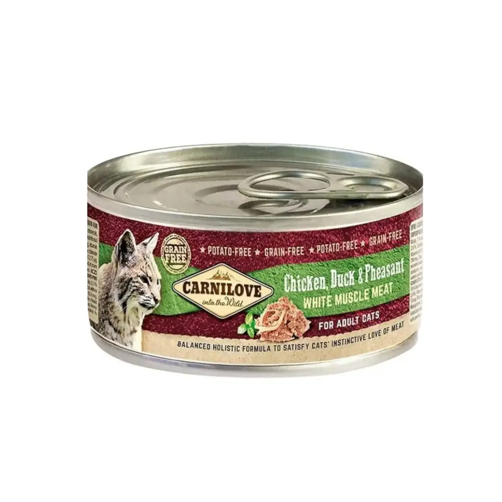Carnilove Wet Cat Food Chicken, Duck & Pheasant For Adult Cat Wet Food Can 12x100g
