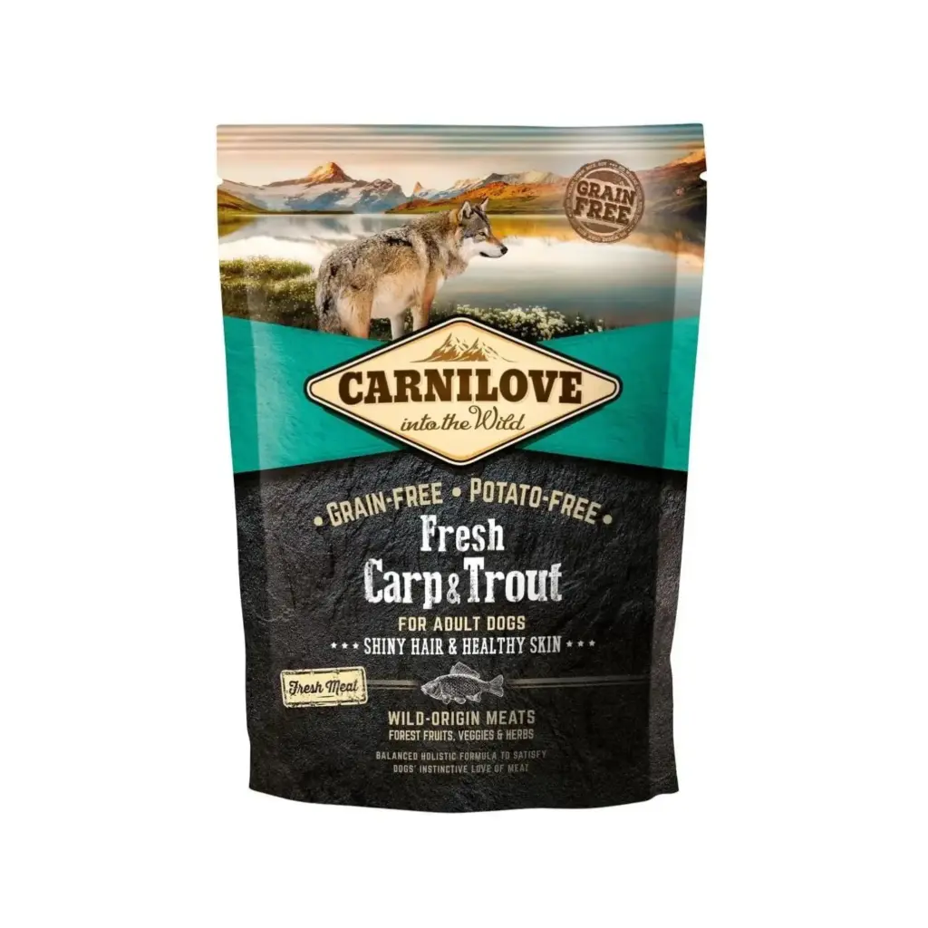 [8595602527533] Carnilove Fresh Carp & Trout Dry Dog Food for Adult Dogs (1.5kg)