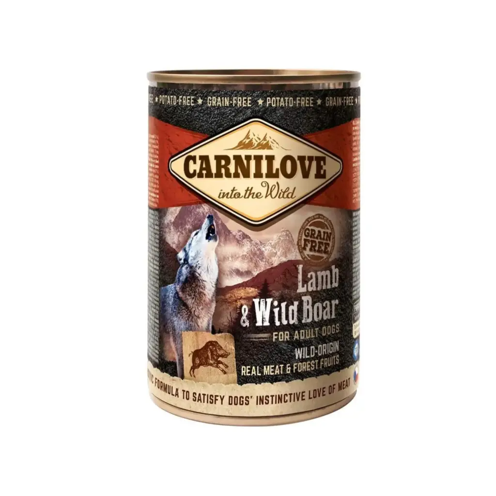 [8595602529315] Carnilove Lamb & Wild Boar Grain-Free Adult Wet Dog Food - 400g