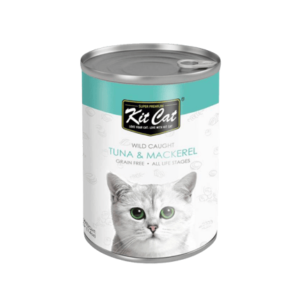 [4433] Kit Kit Cat Wild Caught Tuna with Mackerel Wet Cat Food - 400G (Cat) – 400G