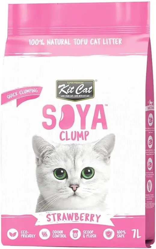 [4170] Kit Cat SOYA CLUMP Soybean Cat Litter - Strawberry Scent - 7L