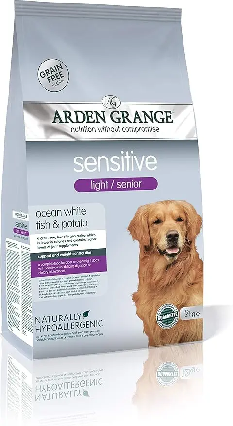 [101242-1] Arden Grange Sensitive White Fish & Potato Light & Senior Dry Dog Food - 2kg