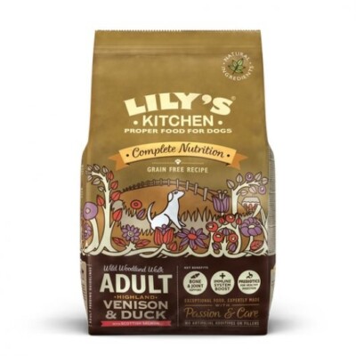 [101152-2] Lily Lily's Kitchen - Wild Woodland Walk Adult Dry Dog Food with Duck, Salmon & Venison - 7kg (Dog) – 7kg