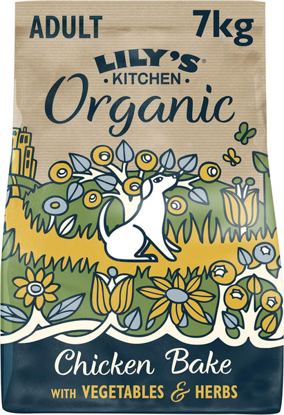 [101158-2] Lily's Kitchen Organic Chicken Bake with Vegetable & Herb Adult Dry Dog Food (7kg)
