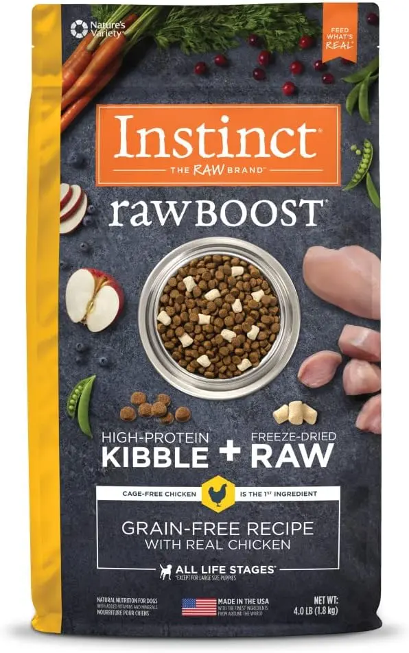 [102295-1] Instinct Raw Boost Kibble Chicken Dry Dog Food - 4LBS (1.8 kg)