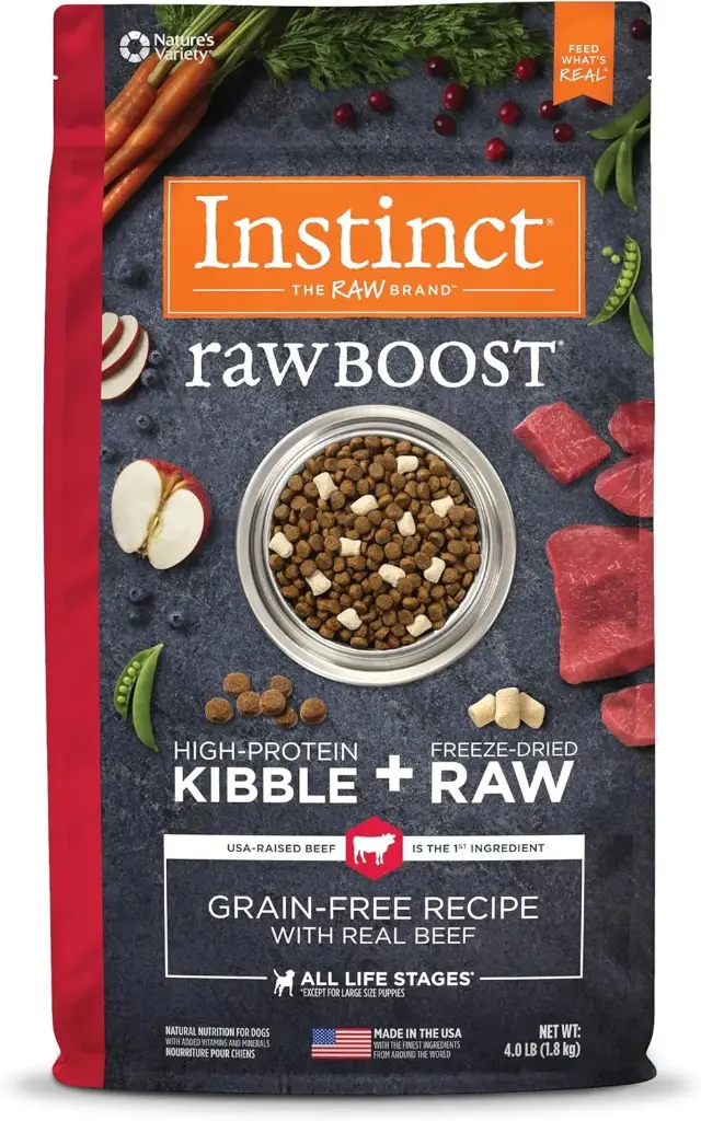 [101488-1] Instinct Raw Boost Kibble Beef Dry Dog Food - 4LB (1.8 kg)