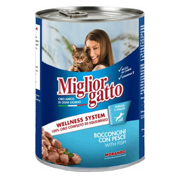 [8007520012249] Miglior Chunks Fish Wet Cat Food Can 405g