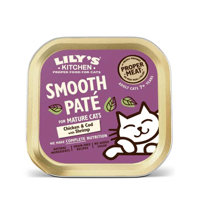 [102734-1] Lily's Kitchen Paté Chicken Cod & Shrimps Mature Wet Cat Food Pouch 85g