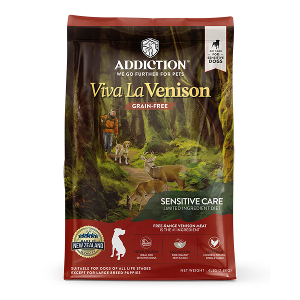 Addiction Viva La Venison Dry Dog Food - 4LBS