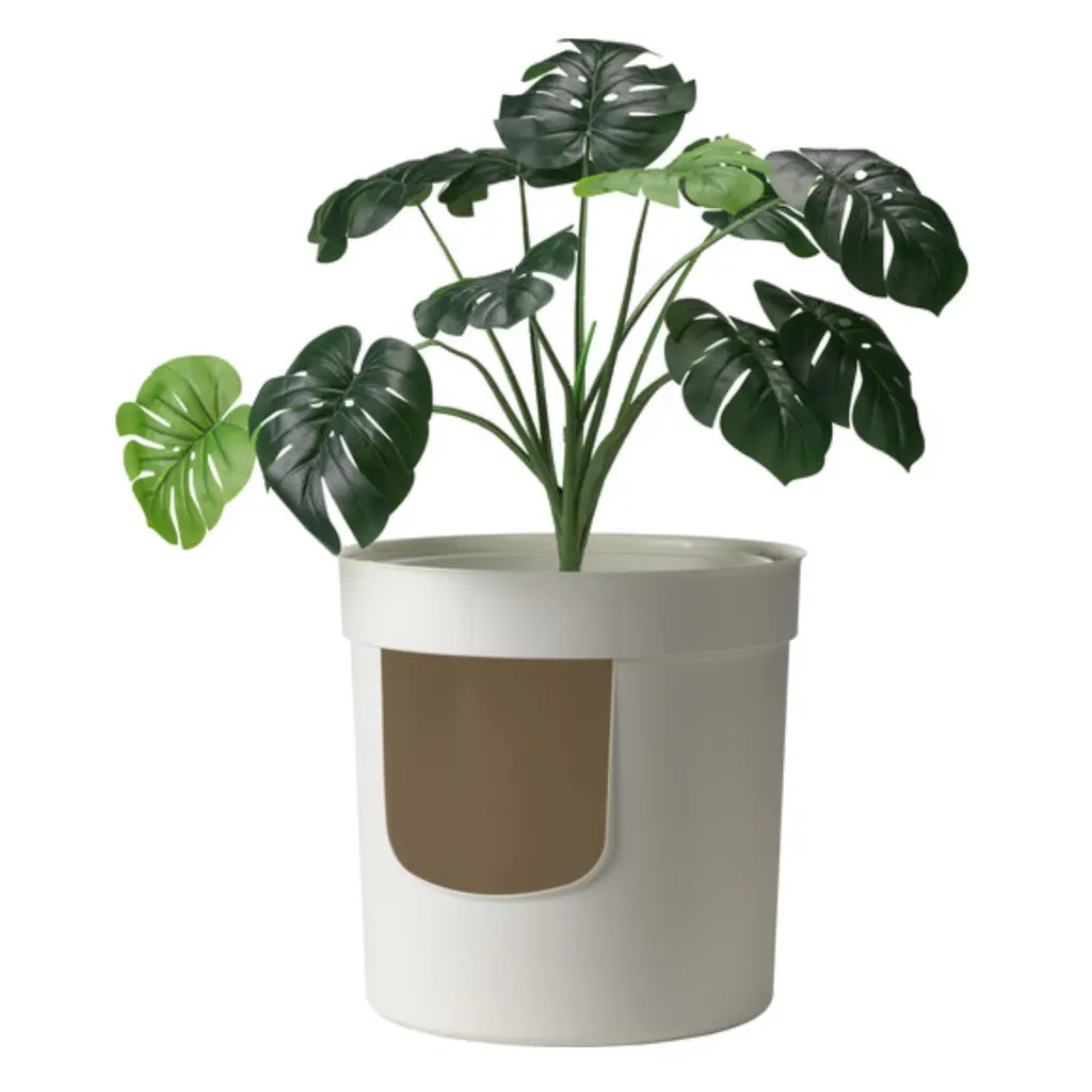 [MOD-BU70-0354-0041] Moderna Hidden Planter Litter Box-With Plant L 49.5 x W 49.5 x H 48.5 cm