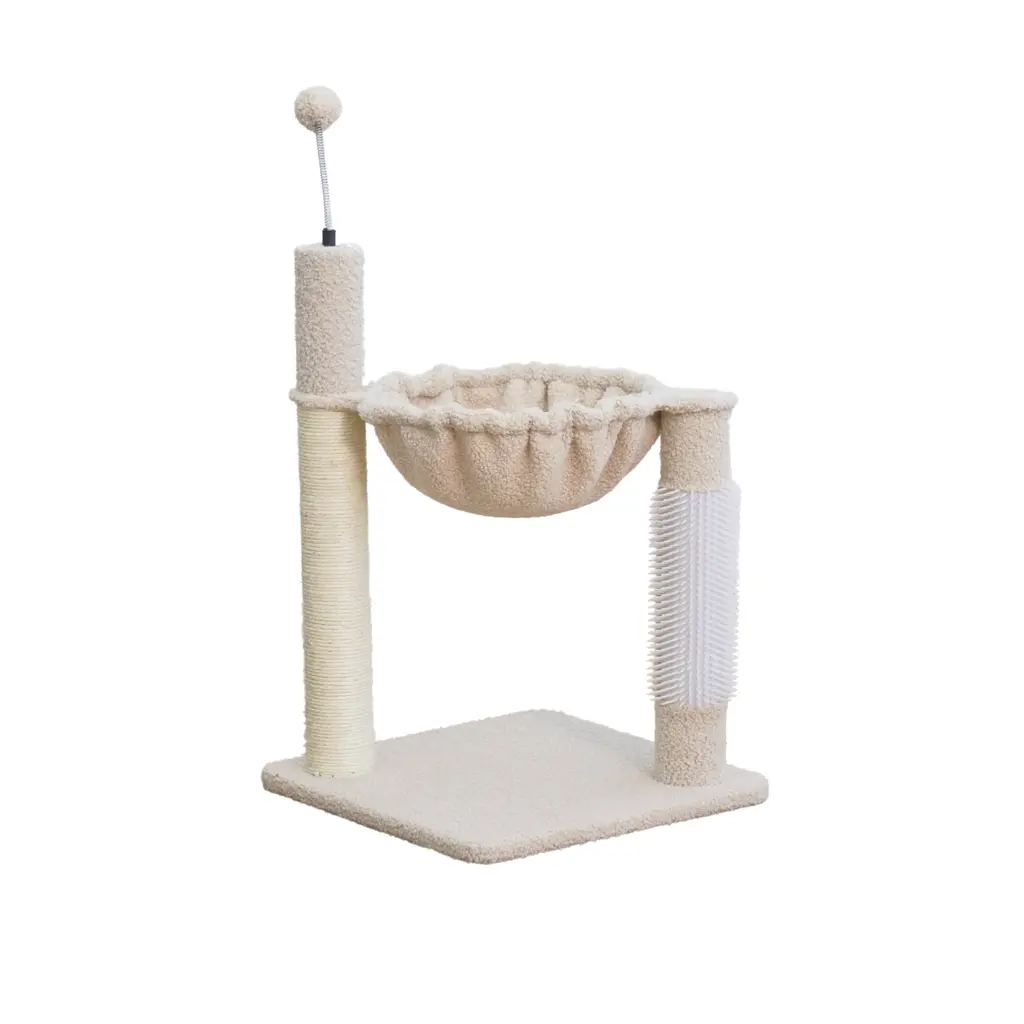 Catry Space-Saving Multi-Function Cat Scratcher Tree with Hammock (39x39x57cm)