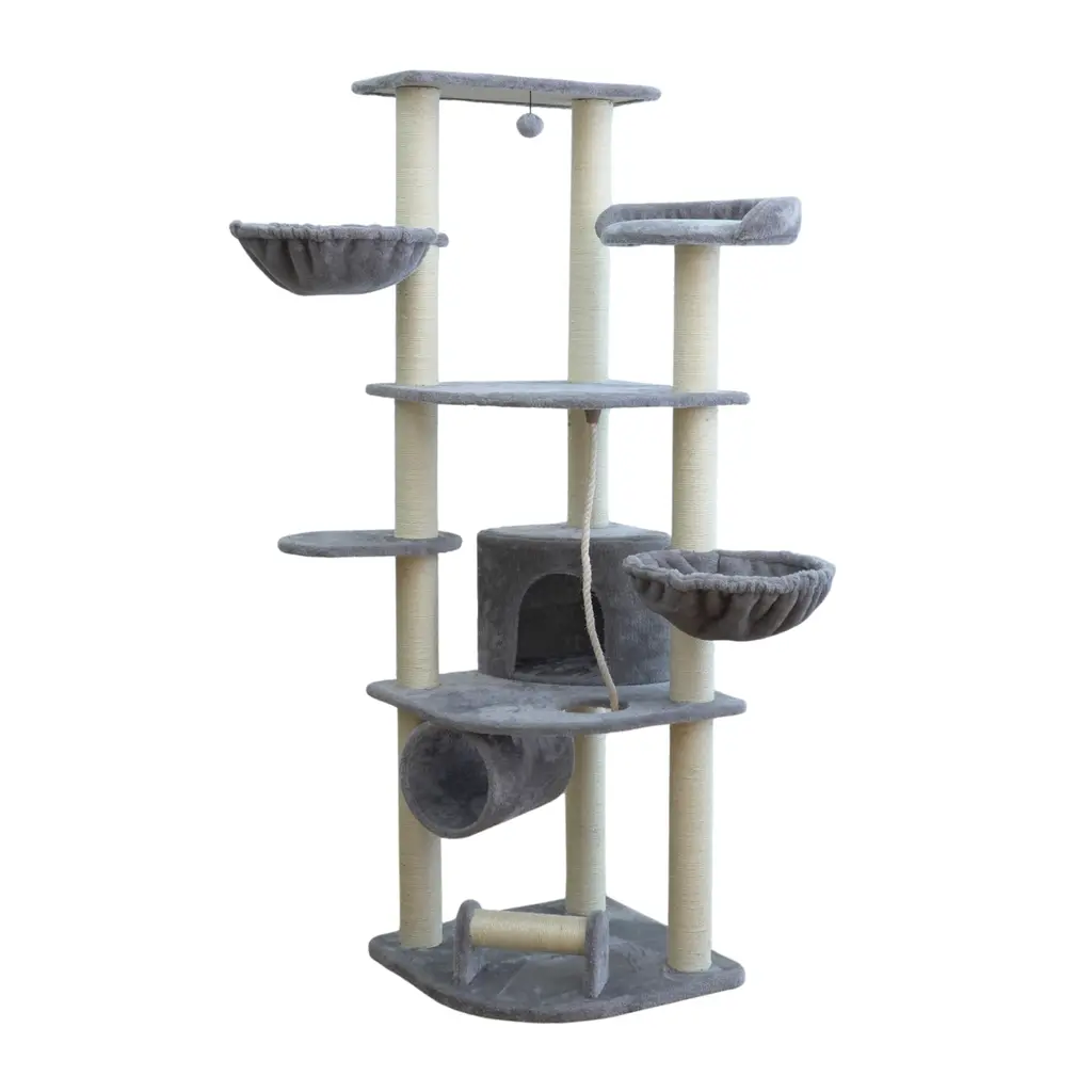  Catry Grand Cat Tower with Scratcher - Multi-Level Play & Relax (55x55x171cm)