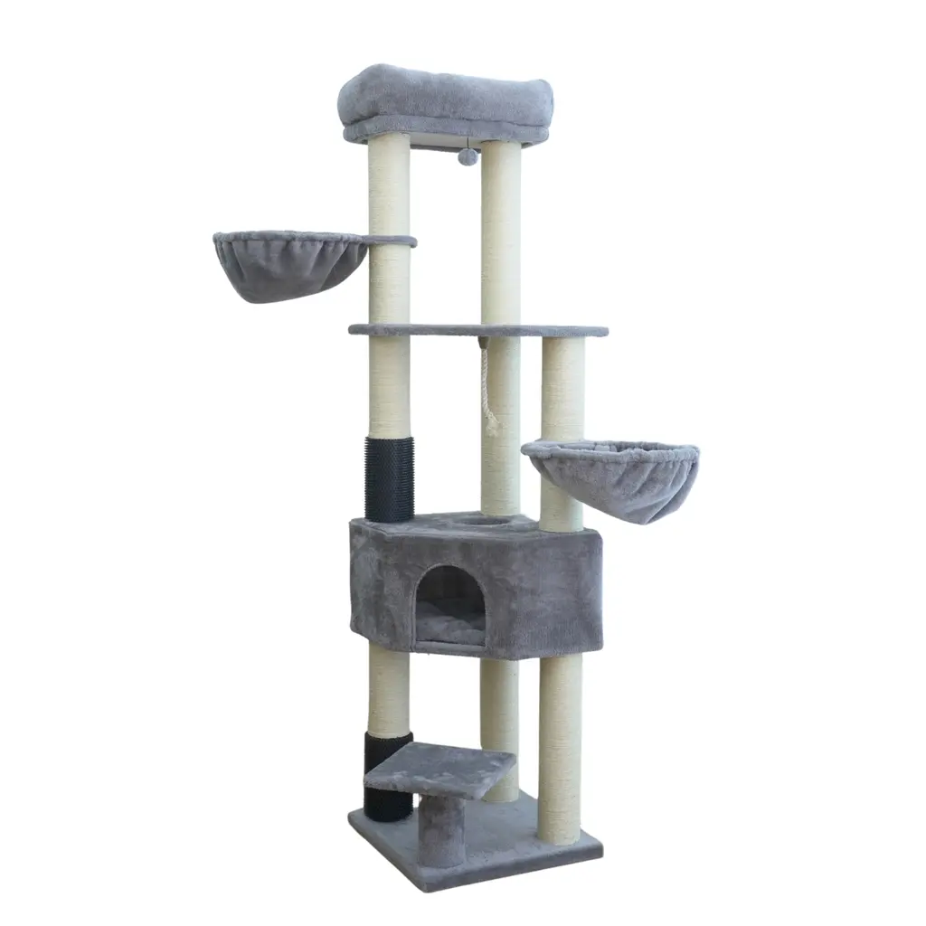 [HY241145] Catry Majestic Ultimate Multi-Level Cat Tower with Scratcher - 200cm