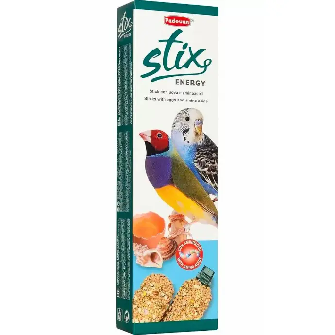 Padovan Stix Energy - Enriched Sticks for Budgies & Small Exotic Birds (80g)