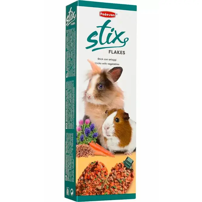 Padovan Stix Flakes Coniglietti - Crumbly Vegetable Chews for Rabbits (100g)