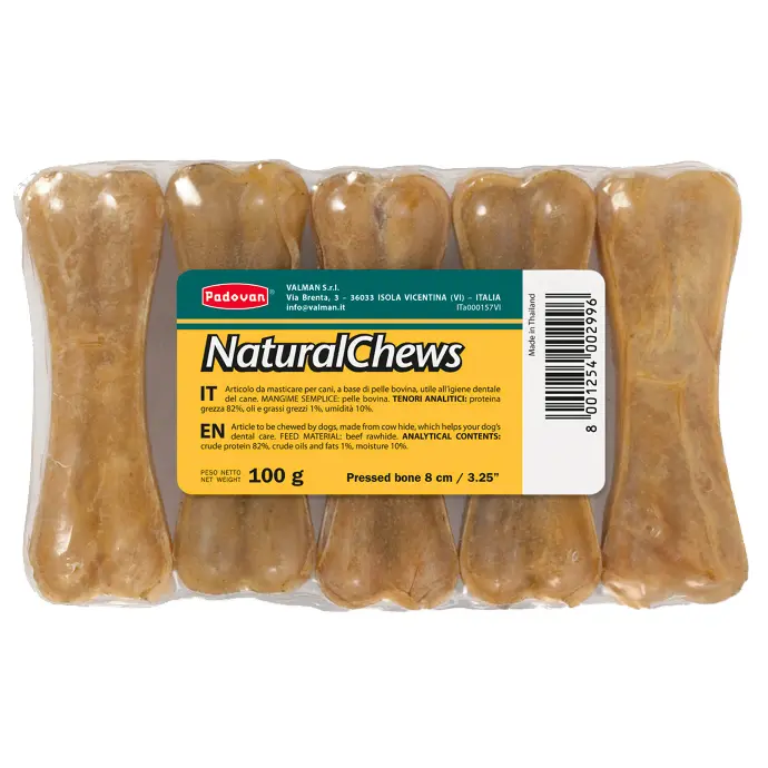 [PP00299] Padovan Natural Chews BoneWeight: 100g, Count: 5, Sizes: 8cm