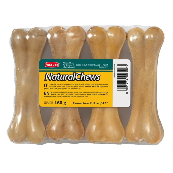 Padovan Natural Chews BoneCount: 4, Weight: 160g, Sizes: 11.5cm