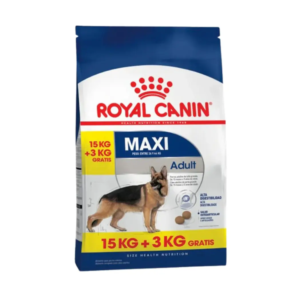Royal Canin Size Health Nutrition Maxi Adult Dry Dog Food – 15+3kg Promo Bag