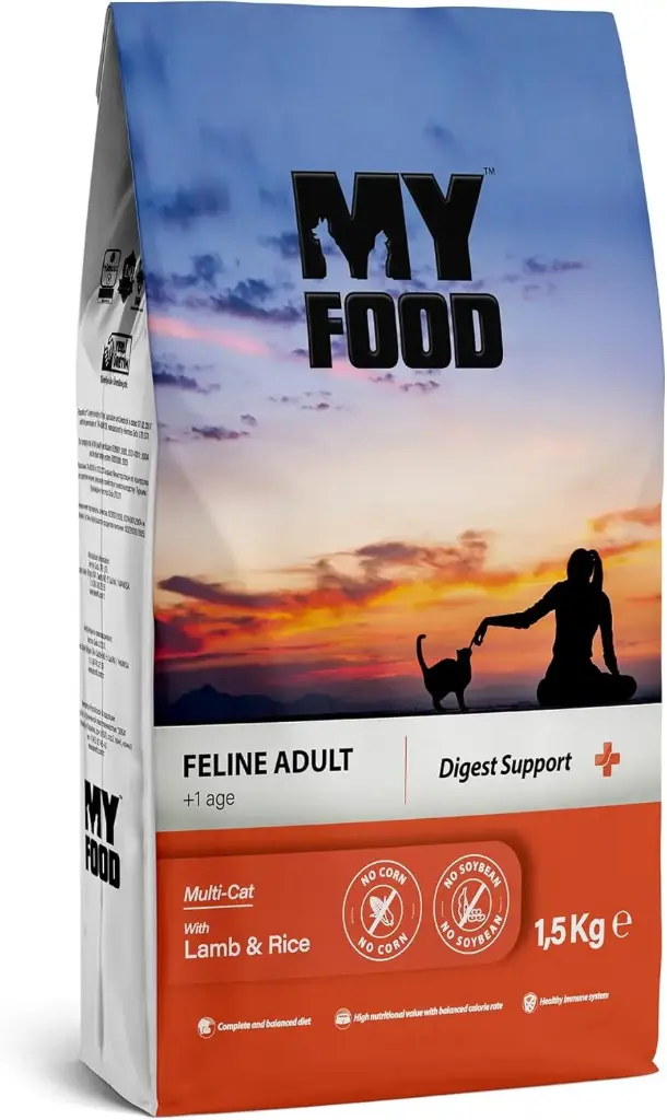 MyFood Adult Cat Lamb & Rice, Digest Support, No Corn & No Soy 1.5Kg