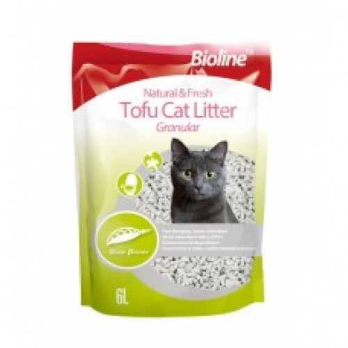 [6970117122572] Bioline Natural Fresh Tofu Flushable Cat Litter - 6L