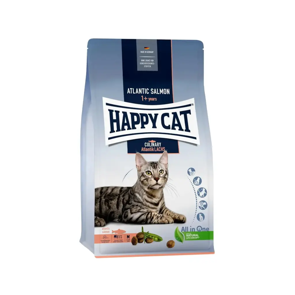 [4001947140224] Happy Cat Culinary Atlantic Salmon Dry Cat Food Bag 10kg