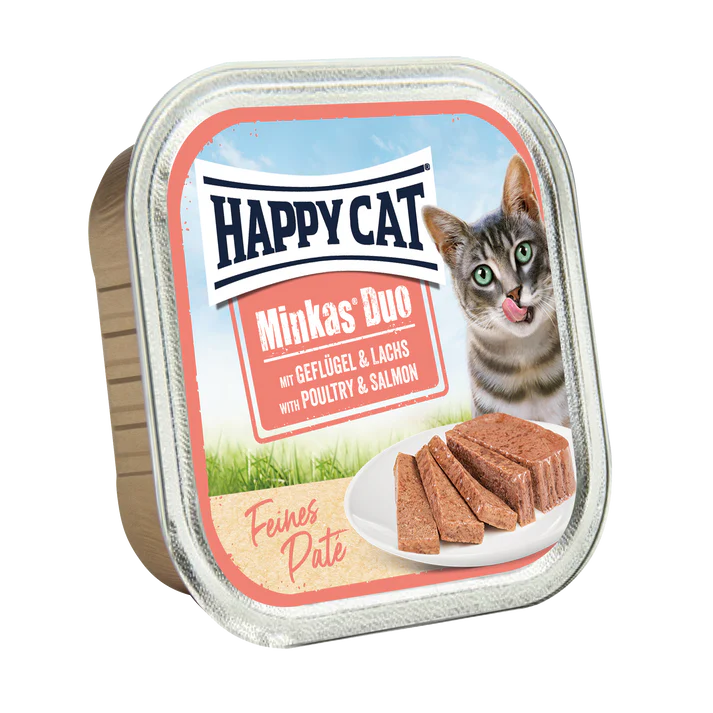 [4001967173475] Happy Happy Cat Minkas Duo Poultry & Salmon Dry Cat Food  100g (Cat) – 100g